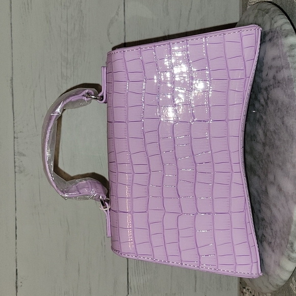LAST ONE! | NWT | Public Desire x Dolls Kill Remmy Lilac Croc Handbag - Picture 6 of 11